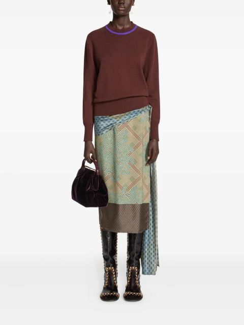 DRIES VAN NOTEN draped silk skirt - Green