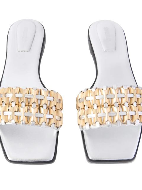 Simkhai Faye metallic leather sandals - Silver