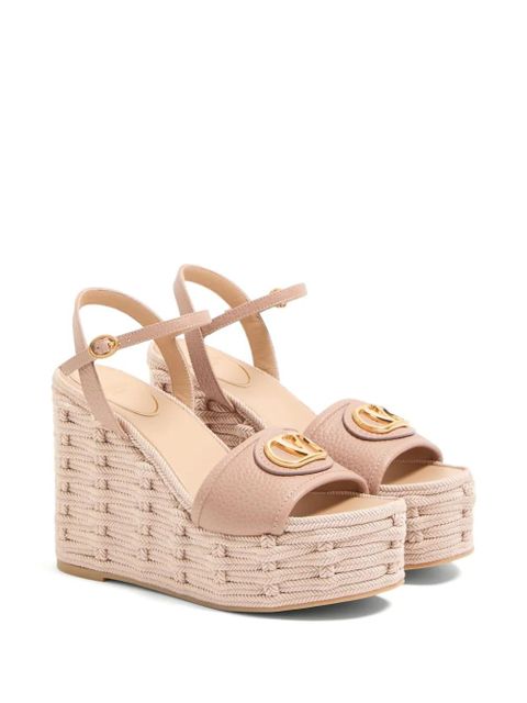 Valentino Garavani 120mm VLogo Signature wedge sandals - Pink