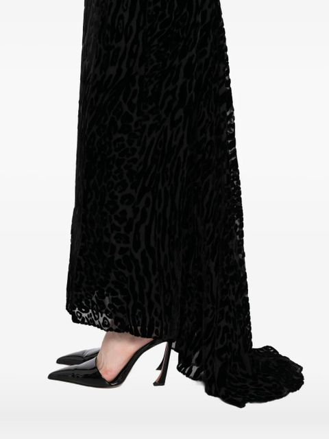 TOM FORD leopard-print velvet skirt - Black