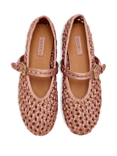 NAGHEDI Sydney Mary Jane woven-design buckle-fastening ballet flats - Pink - zdjęcie produktu nr 2