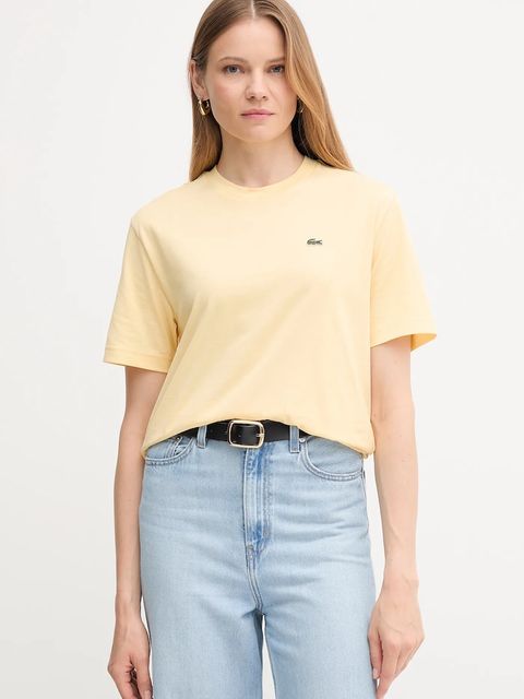 Lacoste t-shirt bawełniany damski kolor żółty TF7215 - zdjęcie produktu nr 1