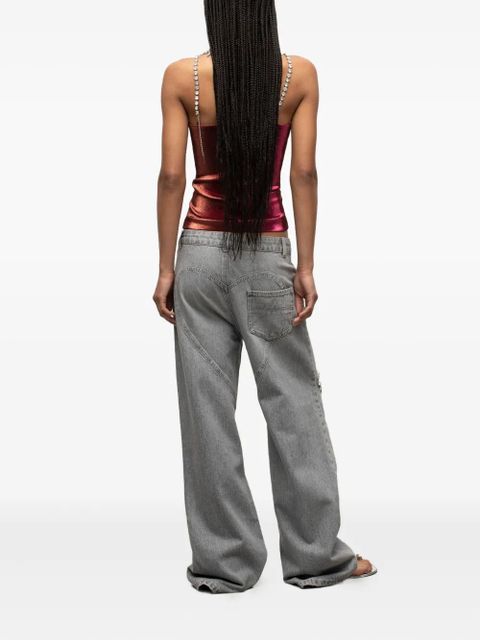 AREA crystal-embellished bow top - Pink