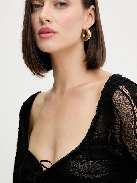 Charo Ruiz Ibiza bluzka damska kolor czarny gładka 257101