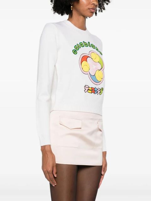 Casablanca Tennis Ball sweater - White
