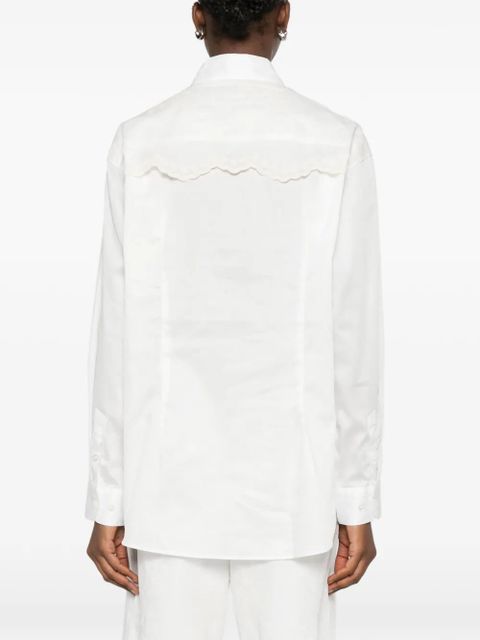 OUR LEGACY lace-trim shirt - White