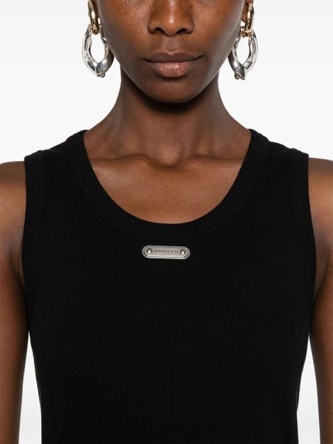 Alexander McQueen logo-plaque tank top - Black