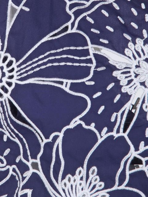 FARM Rio Richelieu embroidered-floral top - Blue