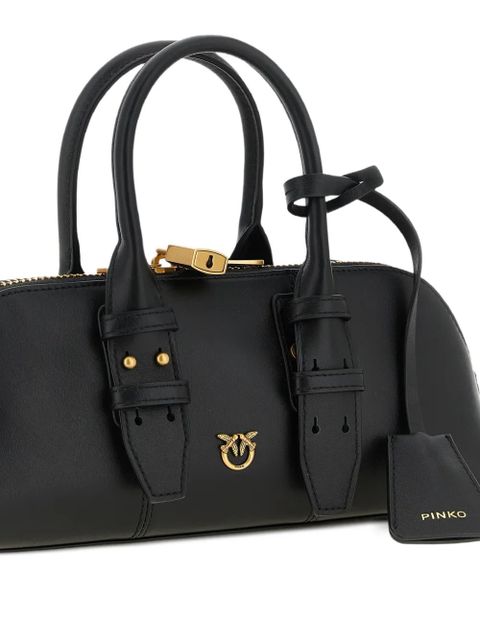 PINKO small Escape love birds leather shoulder bag - Black