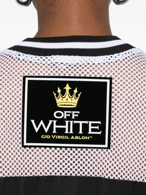 Off-White mesh-panel number-print dress - Black - zdjęcie produktu nr 2