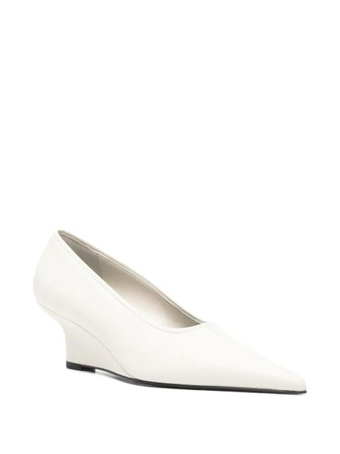 TOTEME 55mm Sharp nappa wedge pumps - White - zdjęcie produktu nr 2