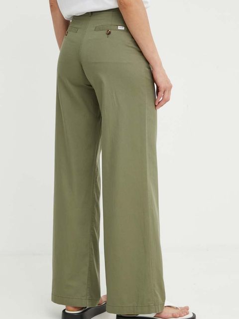 Levi's spodnie PLEATED WIDELEG damskie kolor zielony szerokie high waist