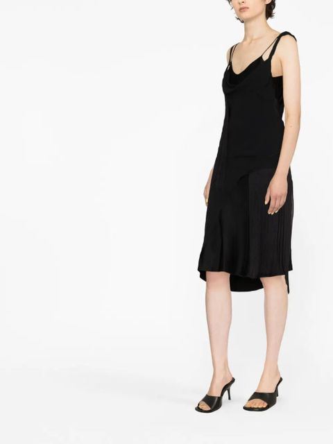Victoria Beckham asymmetric fringed slip dress - Black - zdjęcie produktu nr 2