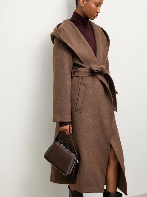 Answear.LAB płaszcz wełniany kolor brązowy