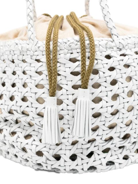 DRAGON DIFFUSION Joventus woven tassel tote bag - White
