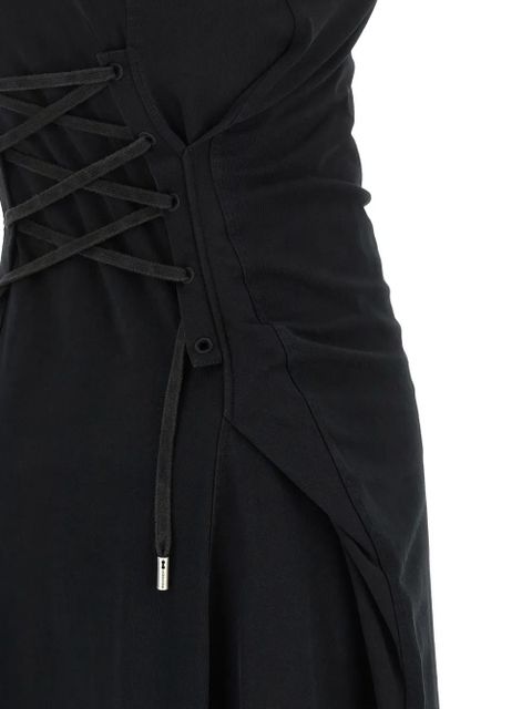 Alexander McQueen corset logo-embroidery dress - Black