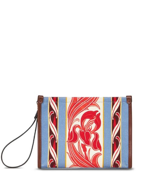 ETRO abstract-print canvas clutch bag - Blue - zdjęcie produktu nr 1