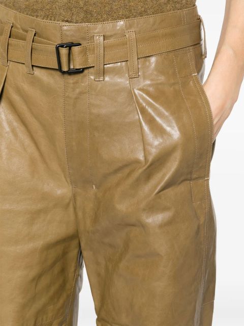 LEMAIRE wide-leg leather trousers - Green