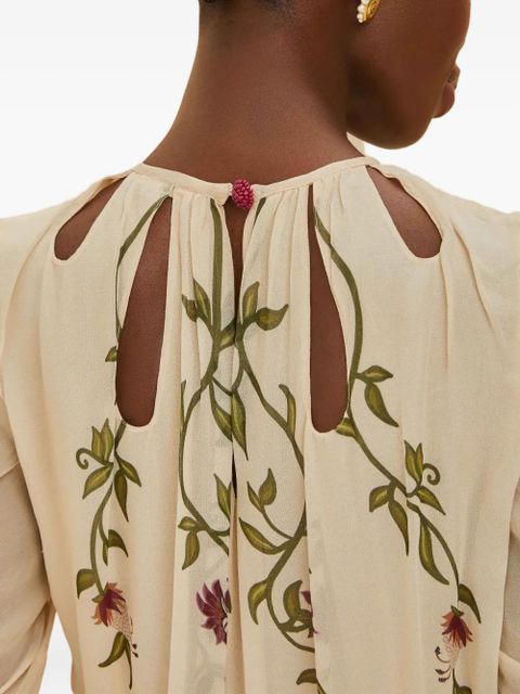 FARM Rio cut-out floral maxi dress - Neutrals