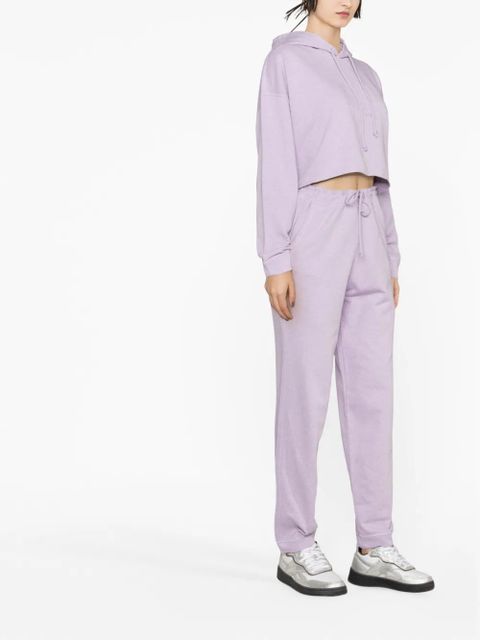 GANNI cropped organic cotton hoodie - Purple