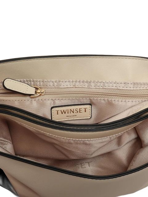 TWINSET logo-plaque foldover clutch bag - Neutrals