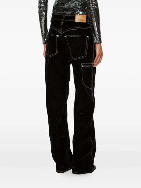 ISABEL MARANT Stelyna contrast-stitch trousers - Black