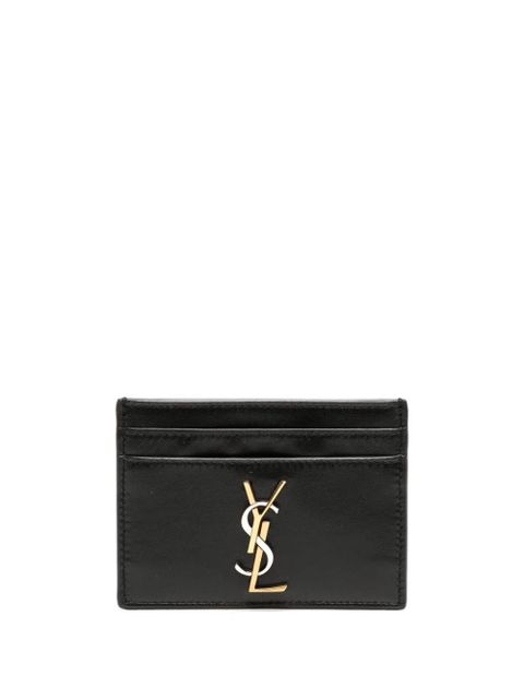 Saint Laurent logo-plaque leather cardholder - Black - zdjęcie produktu nr 1
