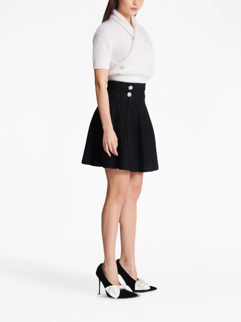 Balmain ribbed-knit pleated skater skirt - Black - zdjęcie produktu nr 2