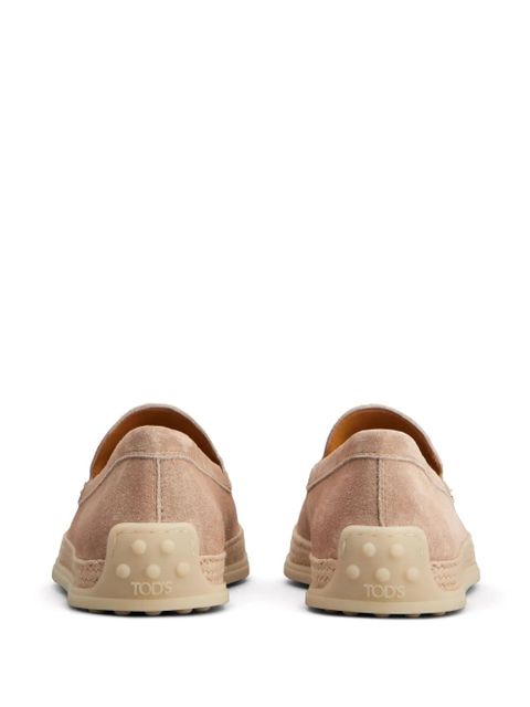 Tod's logo-debossed leather loafers - Neutrals