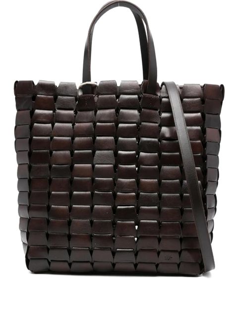 DRAGON DIFFUSION leather woven tote bag - Black - zdjęcie produktu nr 2