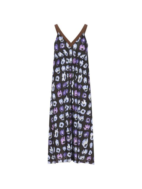Prada V-neck floral-print dress - Black - zdjęcie produktu nr 1