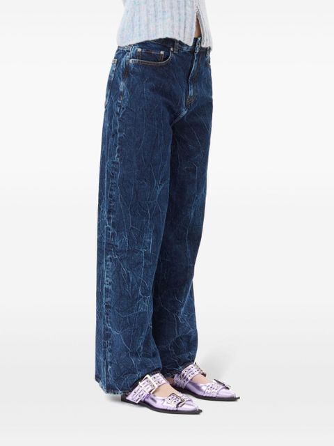 GANNI buckle-detail metallic ballet flats - Purple