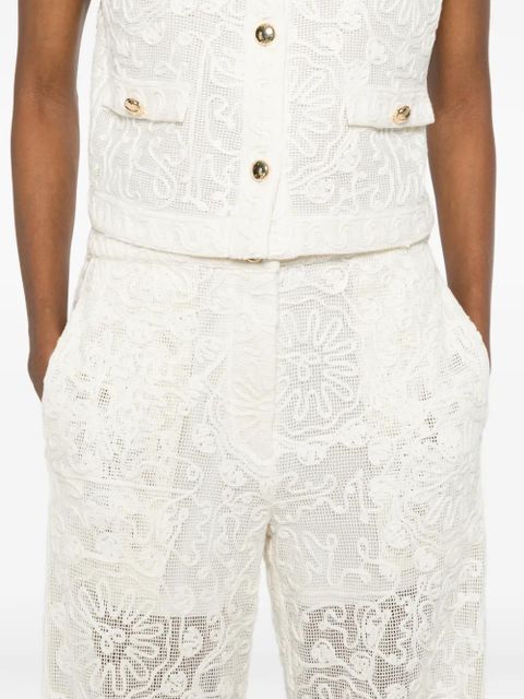 Maje floral lace trousers - Neutrals