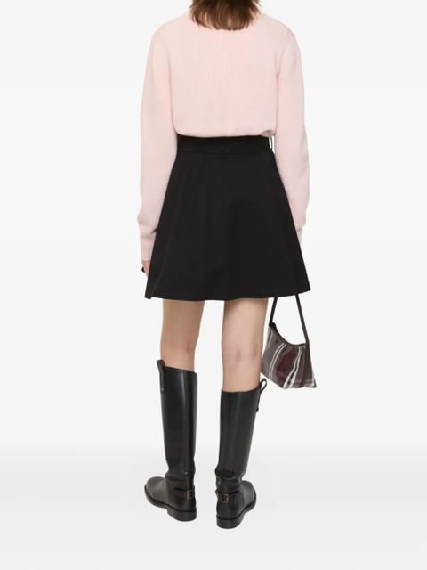 Burberry belted leather skirt - Black