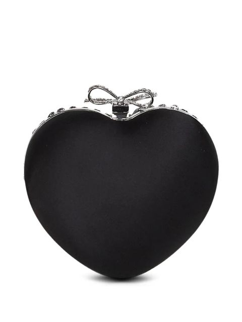 Self-Portrait crystal-embellished heart-shape mini bag - Black
