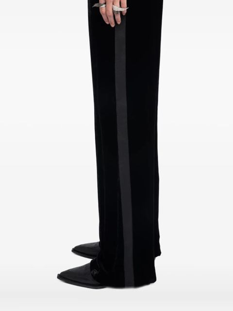 Zadig&Voltaire Poma velvet side-stripe trousers - Black