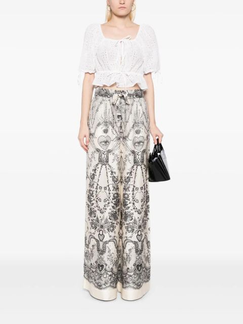 ZIMMERMANN crush draw waist trousers - White