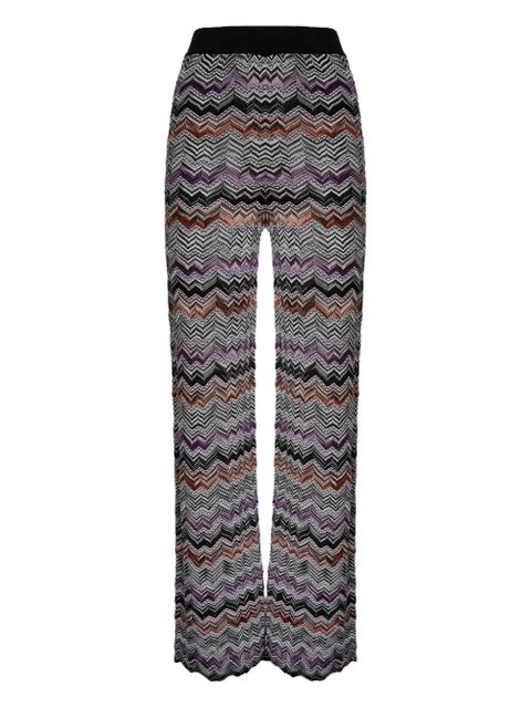 Missoni chevron-pattern knit straight trousers - Black - zdjęcie produktu nr 1