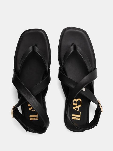 Answear.LAB sandały skórzane damskie kolor czarny