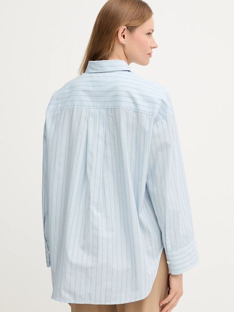 Tommy Hilfiger koszula bawełniana damska kolor niebieski relaxed z kołnierzykiem klasycznym WW0WW45892