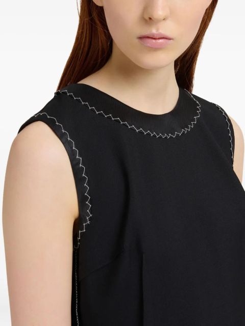 Marni stitched-detail sleeveless midi dress - Black