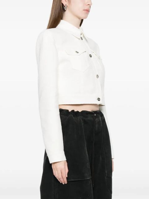 Blumarine button bouclé jacket - White