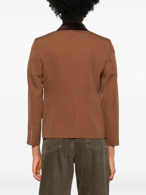 Marni velvet-collared button blazer - Brown