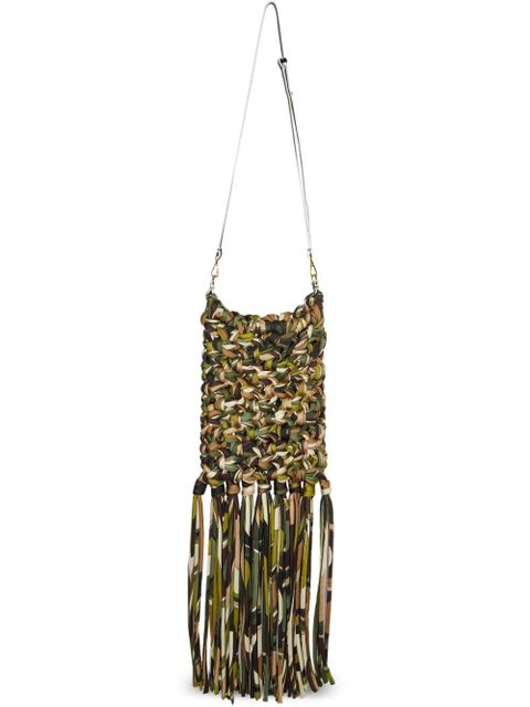 PUCCI knotted fringed shoulder bag - Green - zdjęcie produktu nr 1