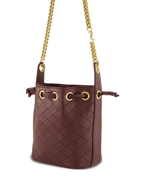 Saint Laurent mini quilted-leather bucket bag - Brown