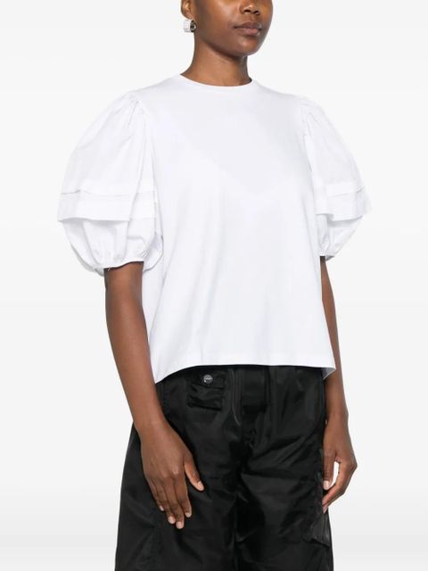 Cecilie Bahnsen puff-sleeves cotton-blend top - White