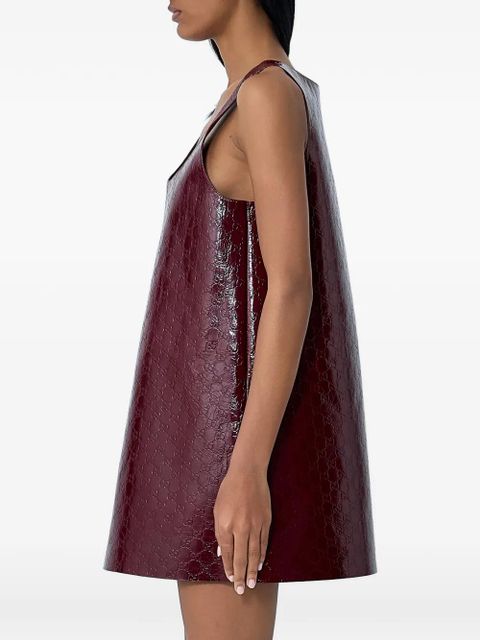 Gucci logo-embossed scoop-neck mini dress - Red