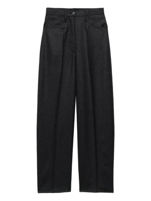 Prada triangle-logo flannel trousers - Grey - zdjęcie produktu nr 1