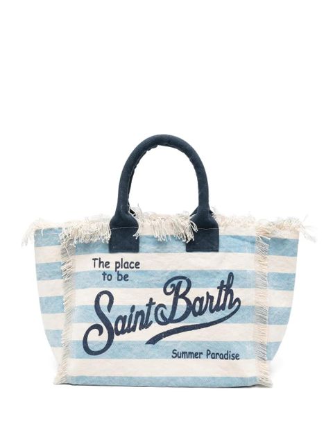 MC2 Saint Barth Vanity striped fringe tote bag - Blue - zdjęcie produktu nr 1