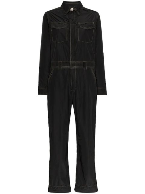 GANNI contrast stitch utility jumpsuit - Black - zdjęcie produktu nr 1